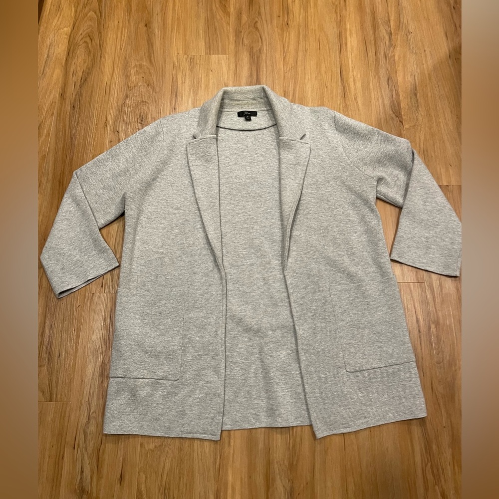 J. Crew Sophie open front sweater cardigan, Heather Grey, size medium